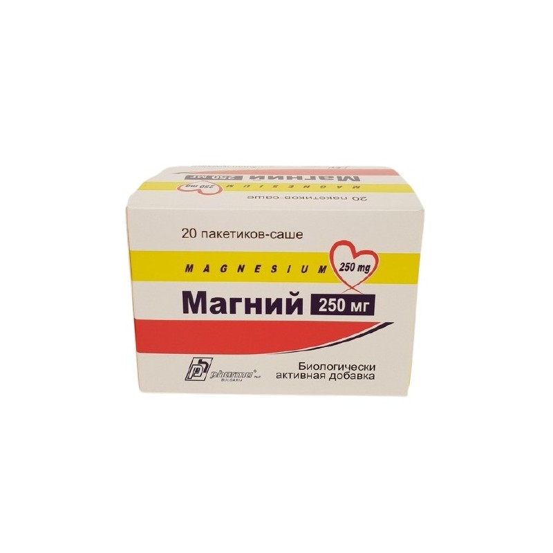 Магний 250мг 20пак*3г