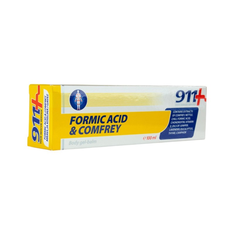 911+ Муравьиная кислота и Окопник 100мл гель-бальзам для суставов разогревающий