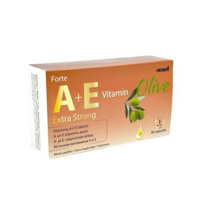 Витамины A+E OLIVE Forte Extra Strong (60 капсул) HERBIN