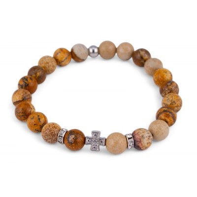 Браслет Яшма пейзажная Крест
