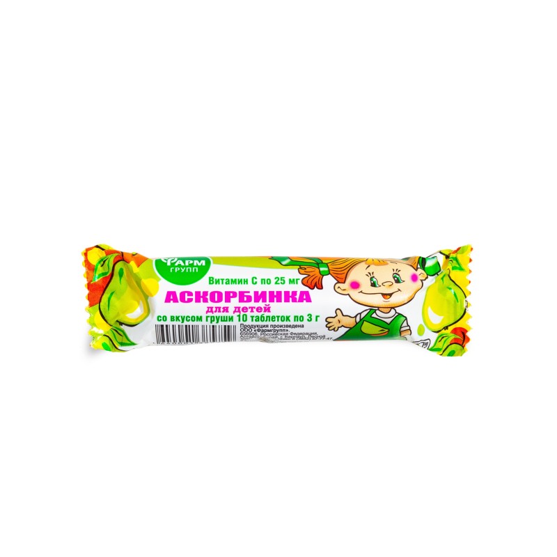 Аскорбинка со вкусом груши 10таб*3г