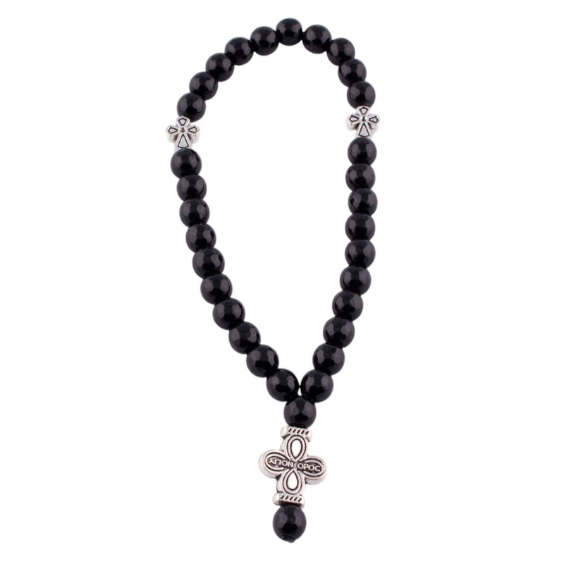 Четки из Оникса черного граненого 30 бусин