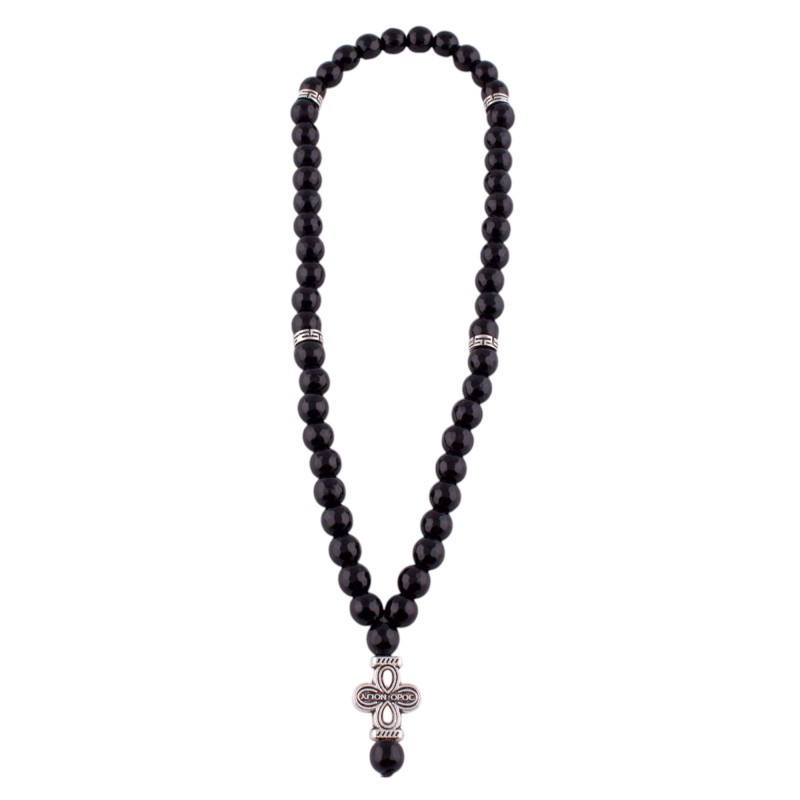 Четки из Оникса черного граненого 50 бусин