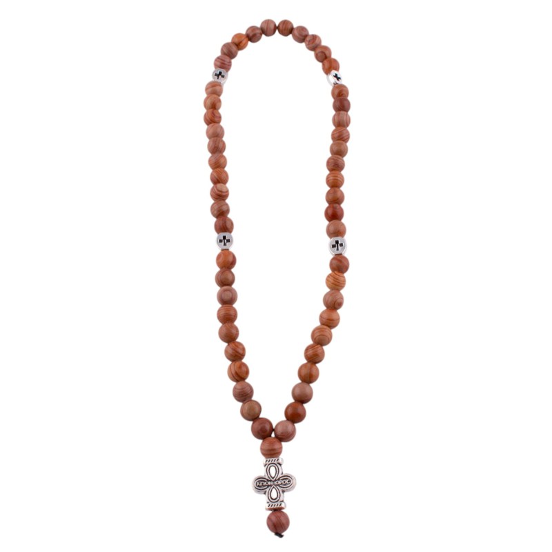 Четки из Яшмы деревянной 50 бусин