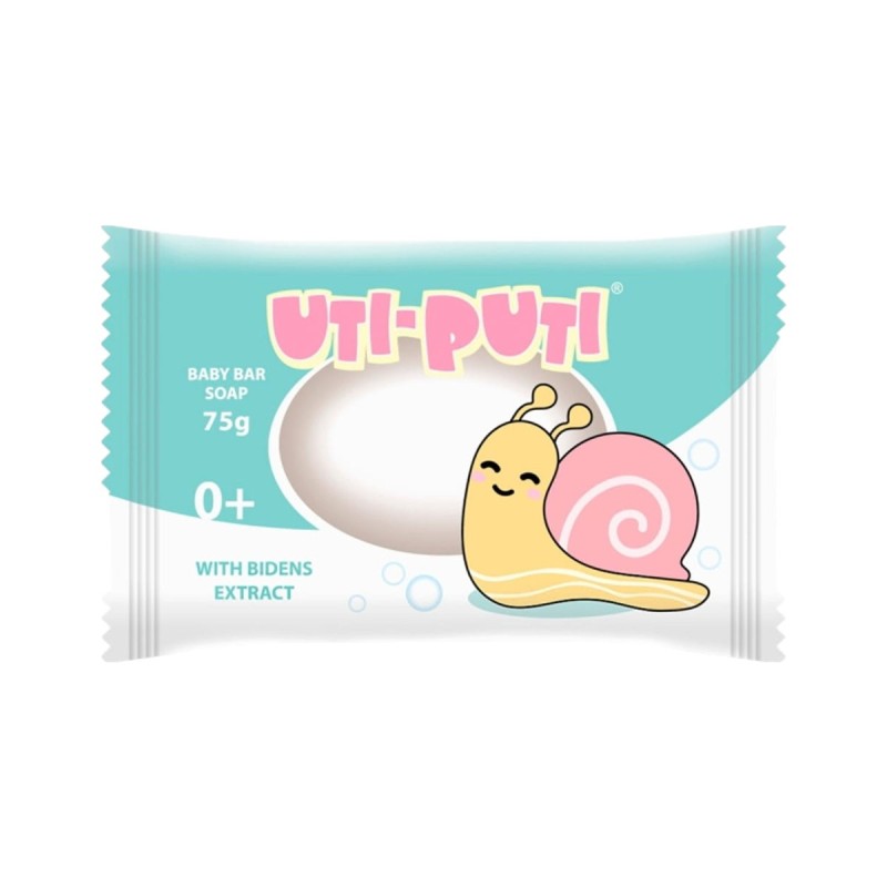 Ути-Пути детское мыло с экстрактом стада 75г. (флоупак) УЛИТКА