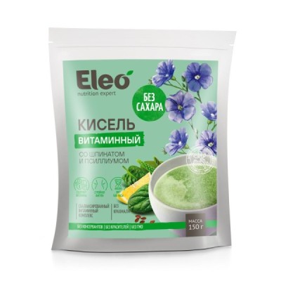 Кисель витаминный со шпинатом и псиллиумом "Eleo" 150 г (150 гр по 14 шт)