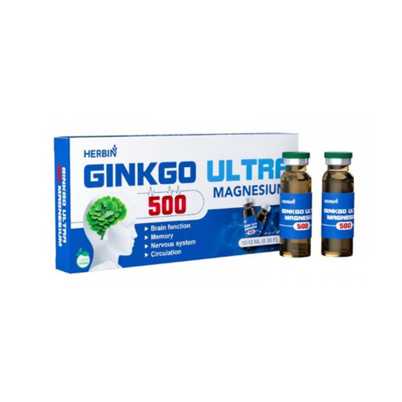 Гинкго Ультра 500 магнезиум 10флак.*10мл Хербин
