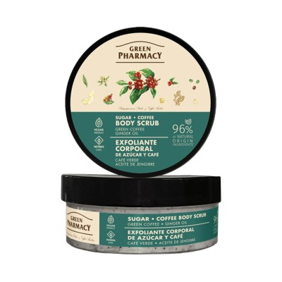 Green Pharmacy Сахар и кофе Скраб для тела  Зелёный кофе и имбирное масло 200мл