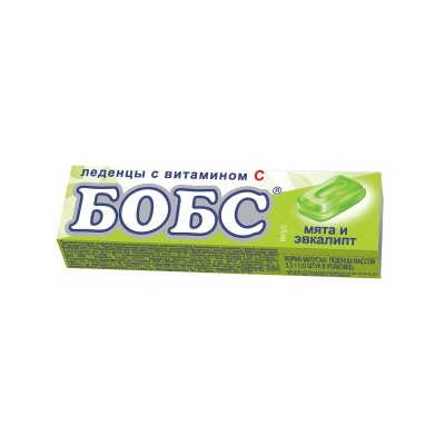 БОБС леденцы от кашля 10*3г мята с эвкалиптом