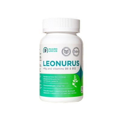 Пустырника экстракт с Mg и витаминами В6 и В12, табл. 0,5 г №180 банка (PHARMUNCUS)