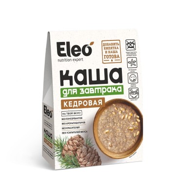 Eleo Каша кедровая для завтрака с овсяными хлопьями 200 гр