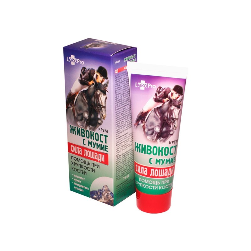 Крем 75 мл Живокост с мумие  «Сила Лошади»
