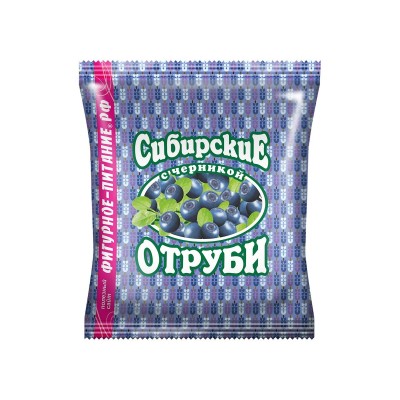 Сибирские отруби пшеничные 200гр С черникой