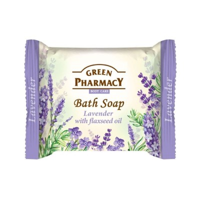 Мыло «Зеленая аптека» с маслом лаванды и льняным маслом, 100 г