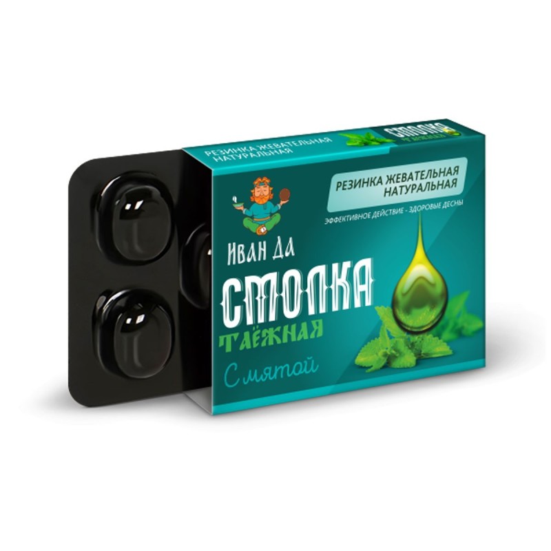 Резинка жеват. "Смолка таежная с мятой , №5 по 0,8 г