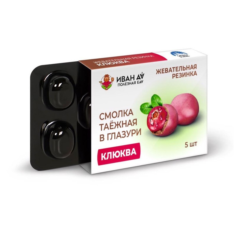 Резинка жеват. "Смолка с клюквой в глазури" 1г №5