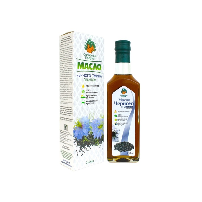 Масло нерафинированное пищевое черного тмина "Сибирское" 250мл