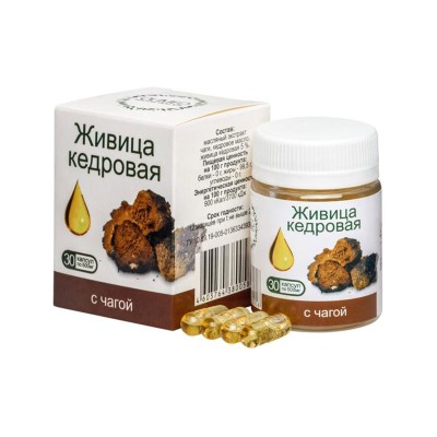 Живица кедровая с чагой, 30 капсул по 500 мг