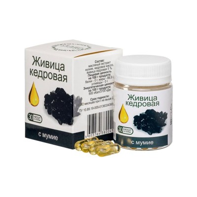 Живица кедровая 5% с мумие, 30 капсул по 500 мг